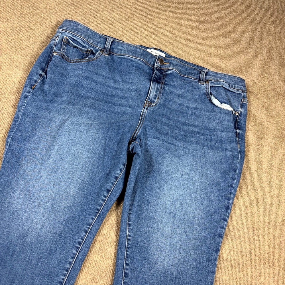Lane Bryant Cropped Jeans Womens 24 Blue Denim High Rise Pedal Straight Fit